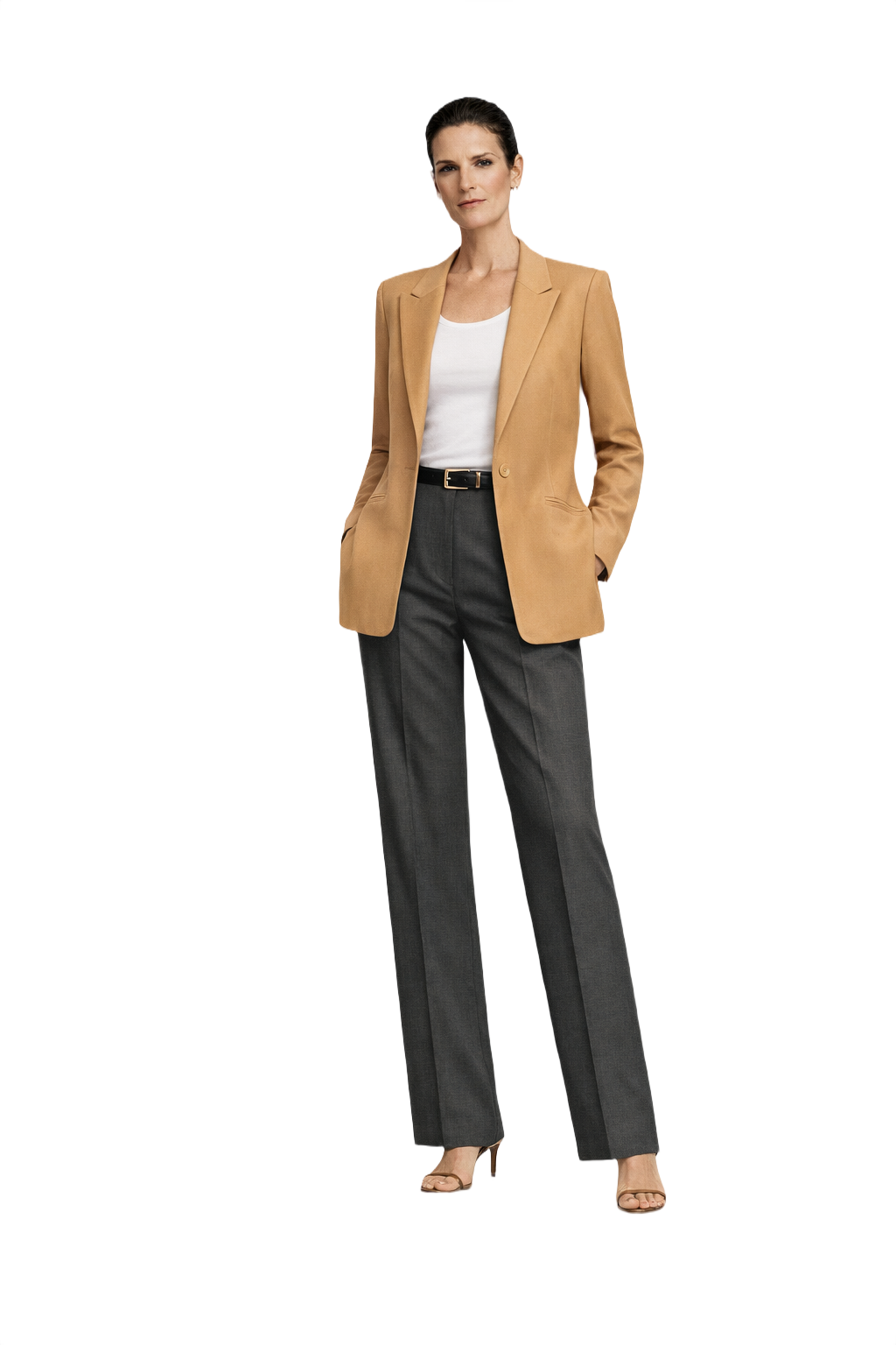 1990s Camel Wool Blazer - Model