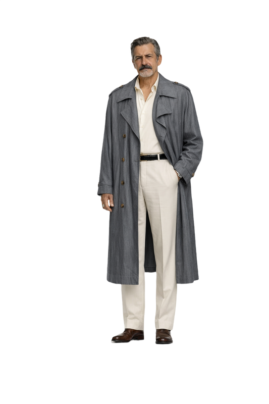 1980s Charcoal Grey Polyester Coat - Model