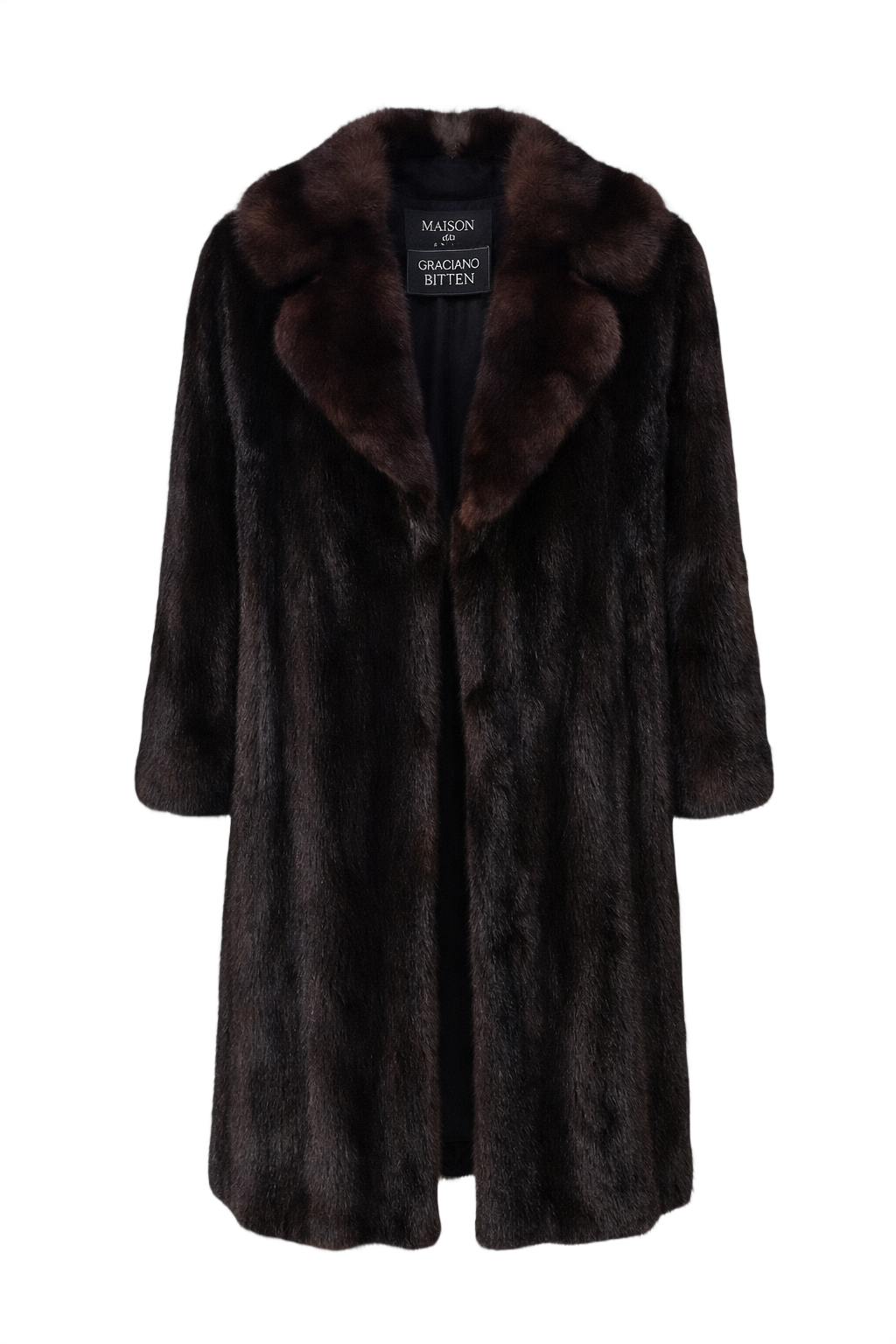 1980s Dark Brown Mink Fur Coat - Front View