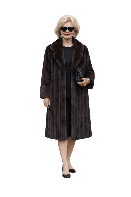 1980s Dark Brown Mink Fur Coat - Model