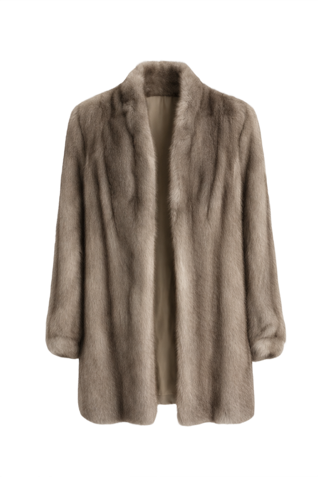 1980s Light Brown Fur Coat - Front View