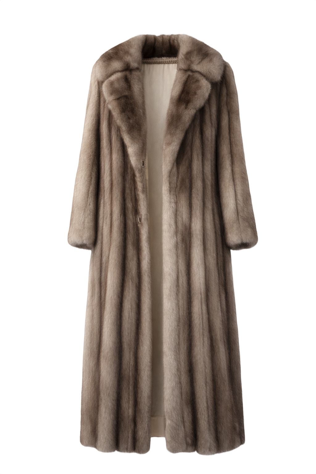 1980s Light Brown Fur Coat - Front View