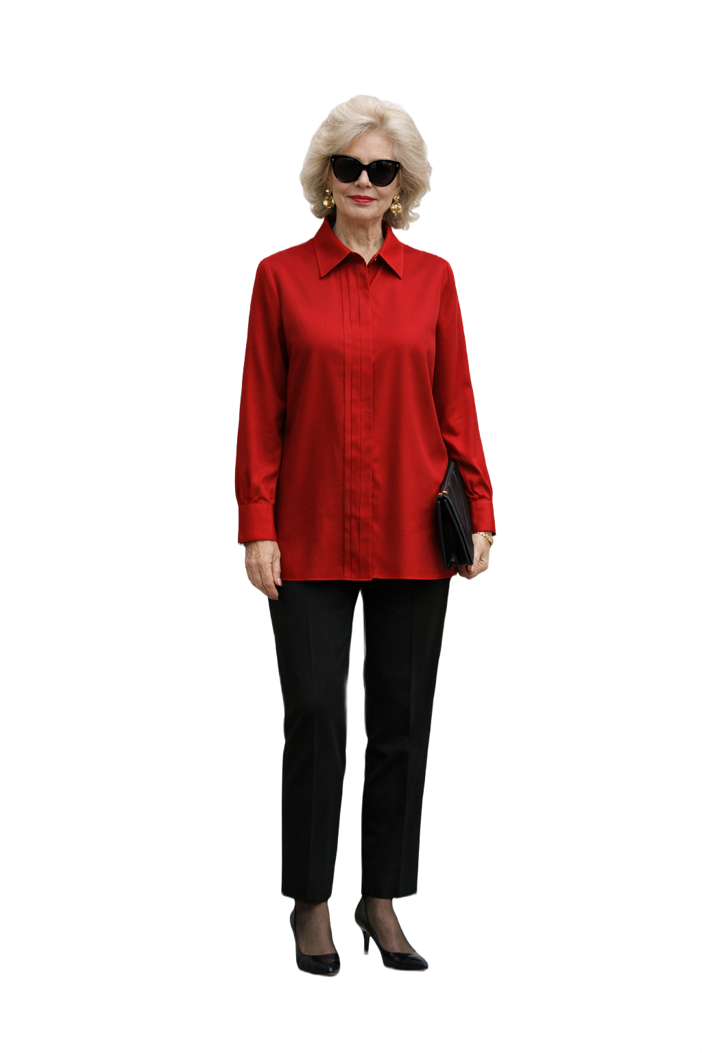 1980s Red Silk Shirt - Model