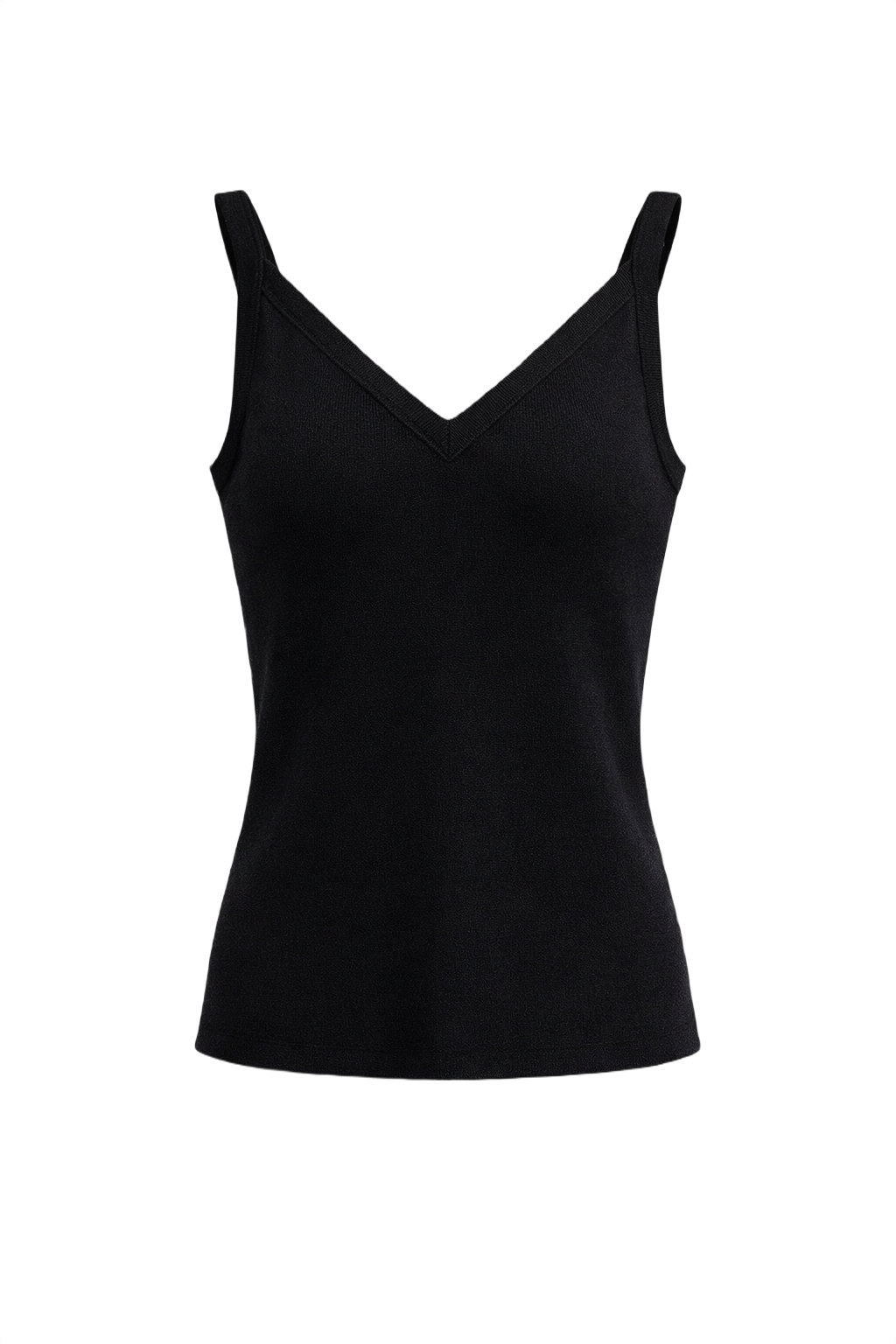 1990s Black Cotton Tank Top - Front View