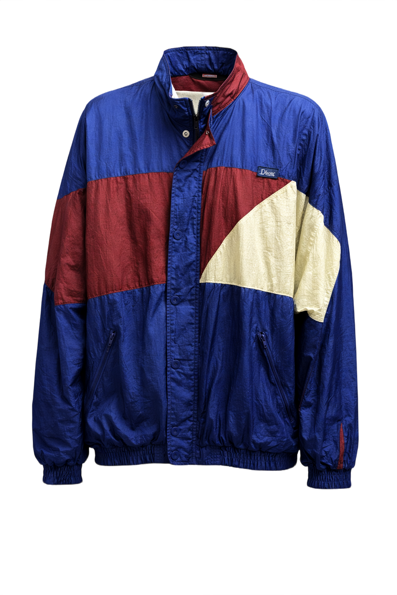 1980s Blue Nylon Jacket - Front View