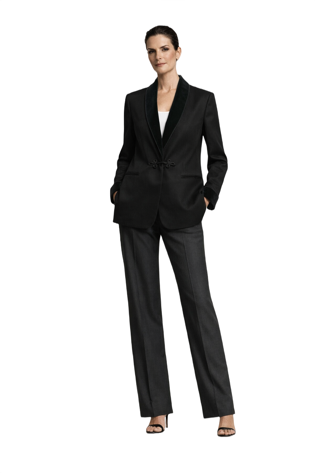 1990s Black Wool Blazer - Model