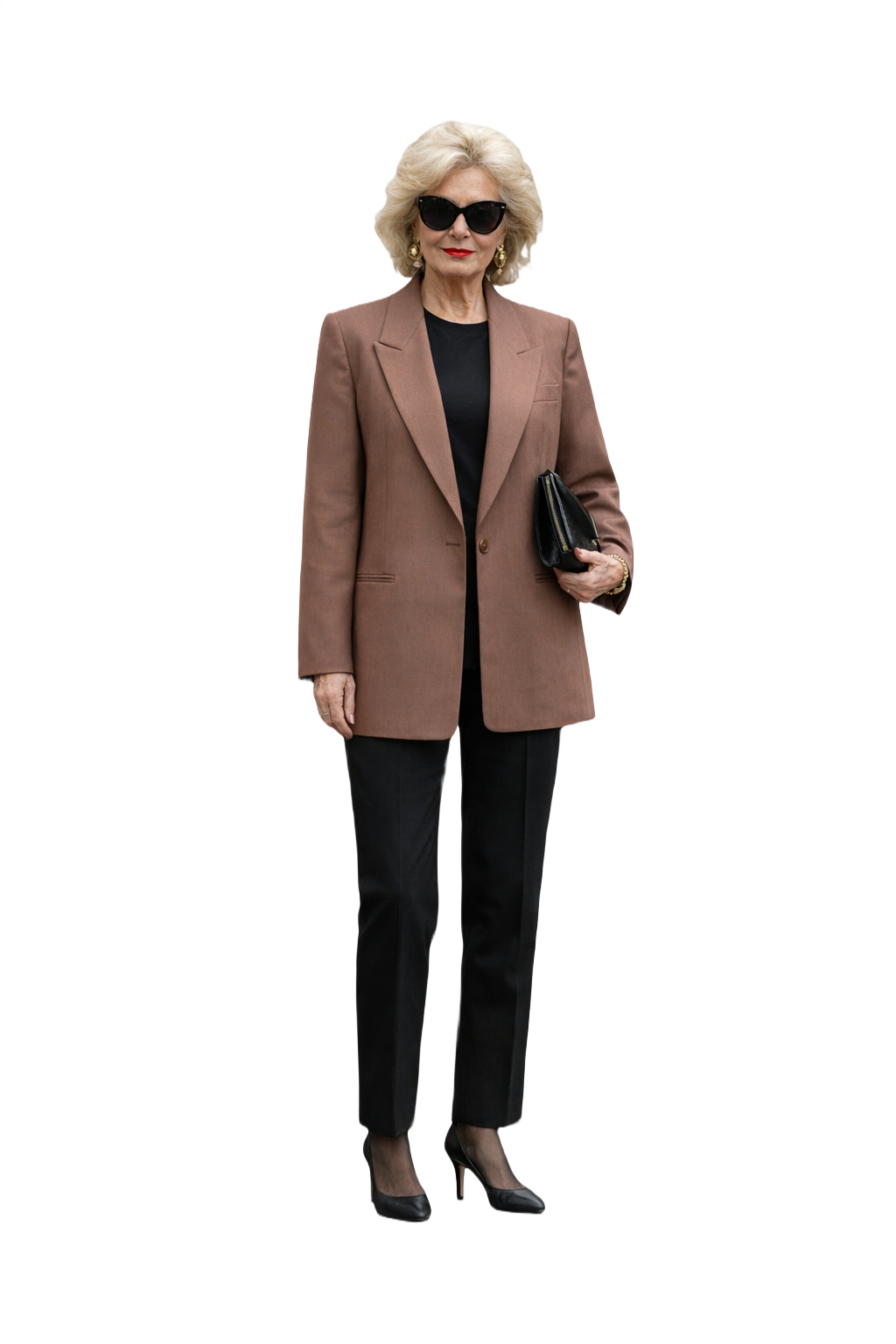 1980s Light Brown Wool Blazer - Model