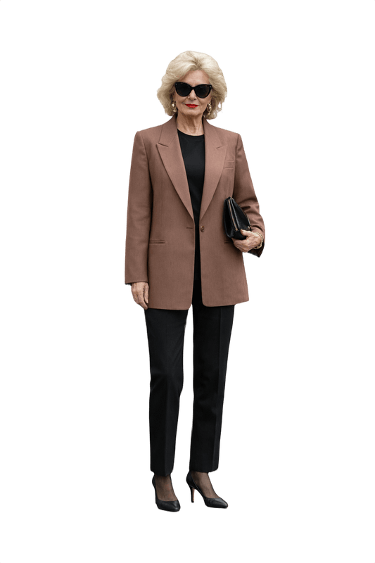 1980s Light Brown Wool Blazer - Model
