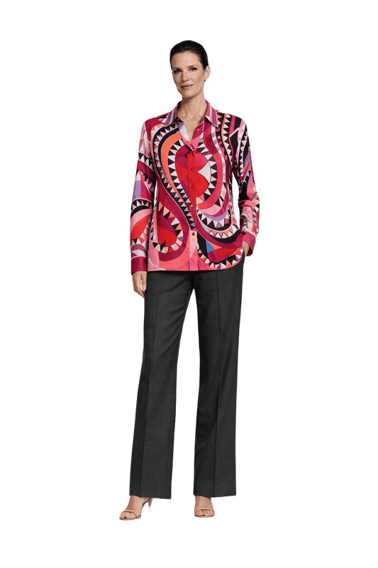 1990s Multicolor Silk Blouse - Model
