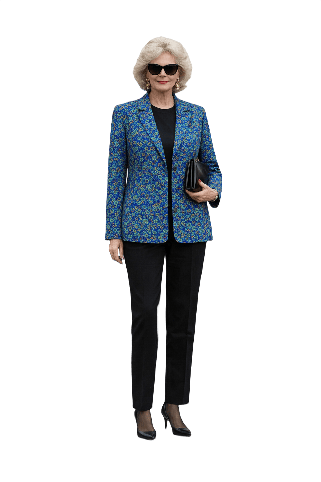 1980s Blue Synthetic Blazer - Model