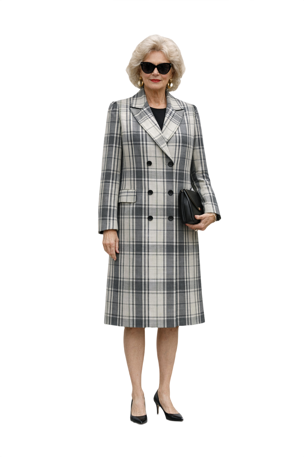 1980s Gray Wool Coat - Model