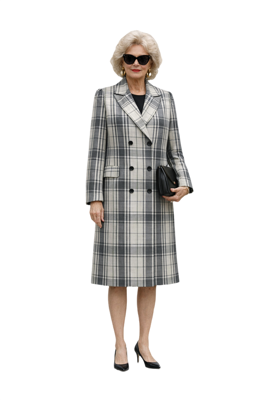 1980s Gray Wool Coat - Model
