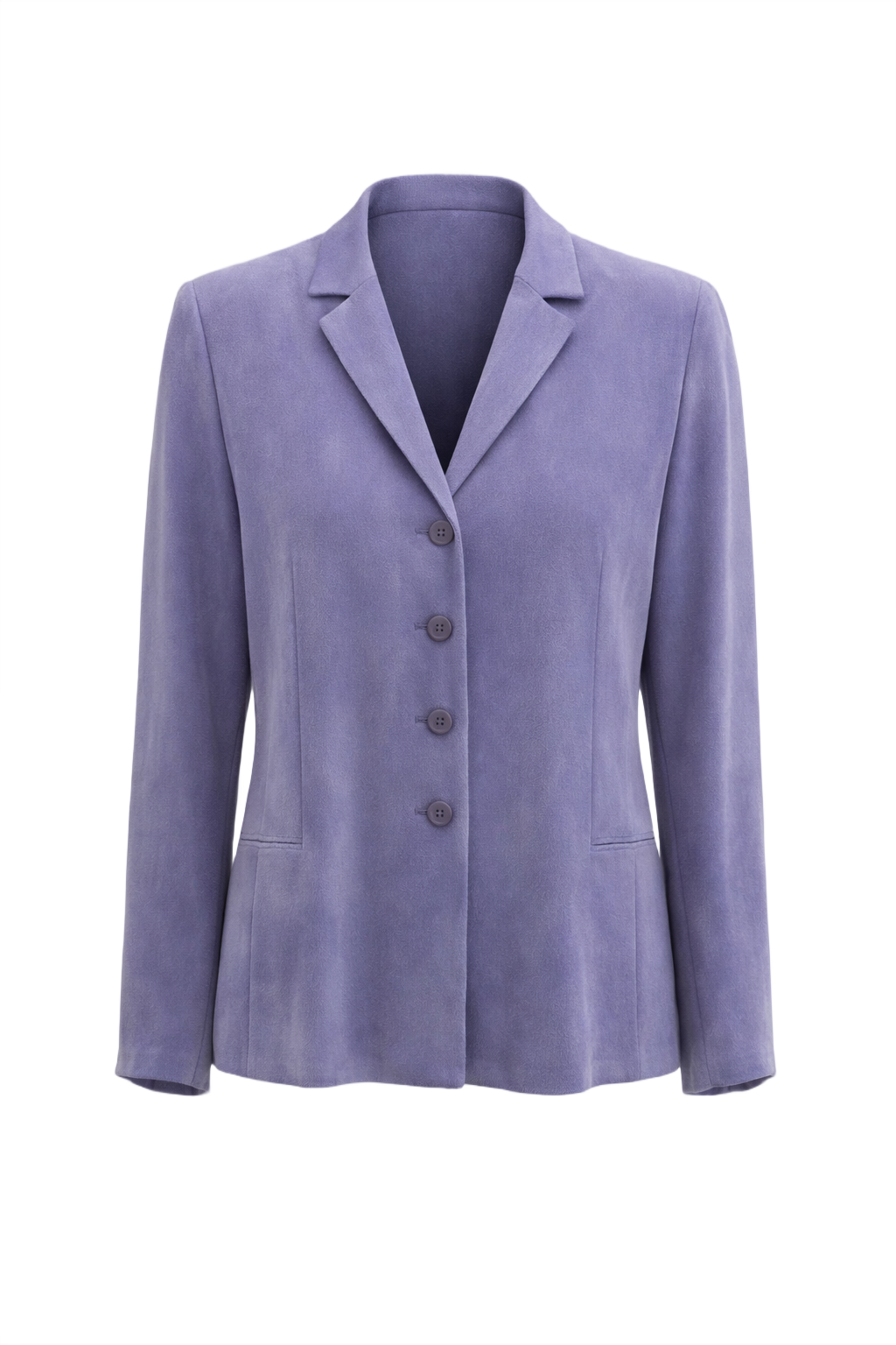 1990s Lavender Polyester Blazer - Front View