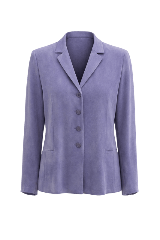 1990s Lavender Polyester Blazer - Front View