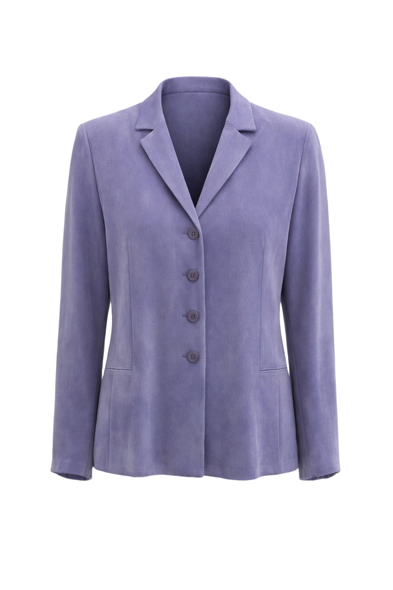 1990s Lavender Polyester Blazer - Front View