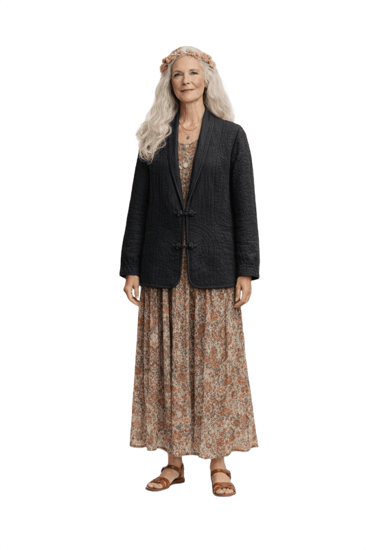 1970s Black Unknown Jacket - Model