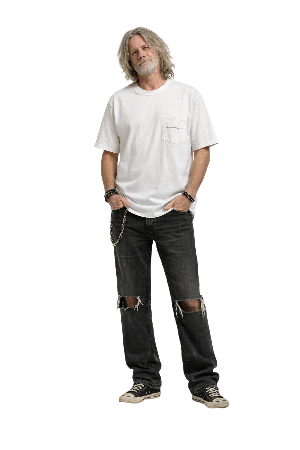 1990s White Cotton T-Shirt - Model