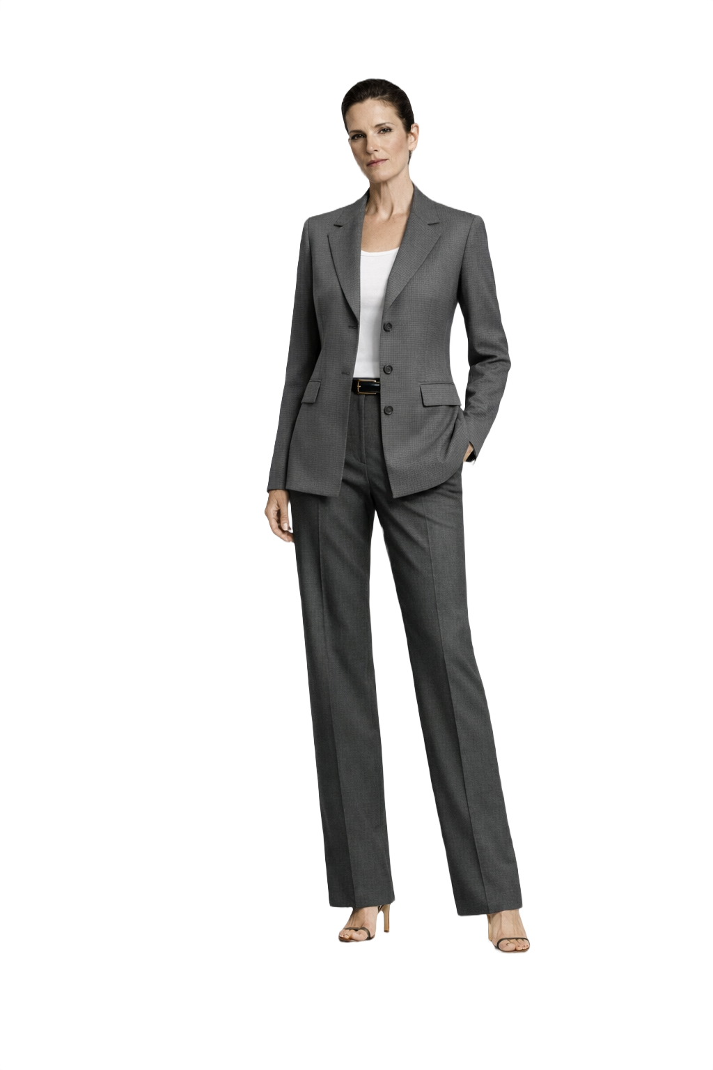 1990s Charcoal Grey Textured Blazer - Model
