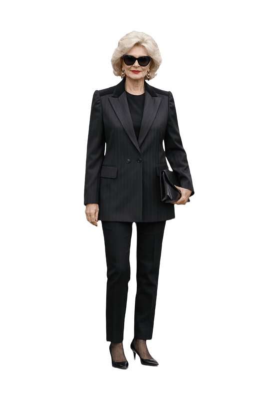 1980s Dark Grey Wool Blazer - Model