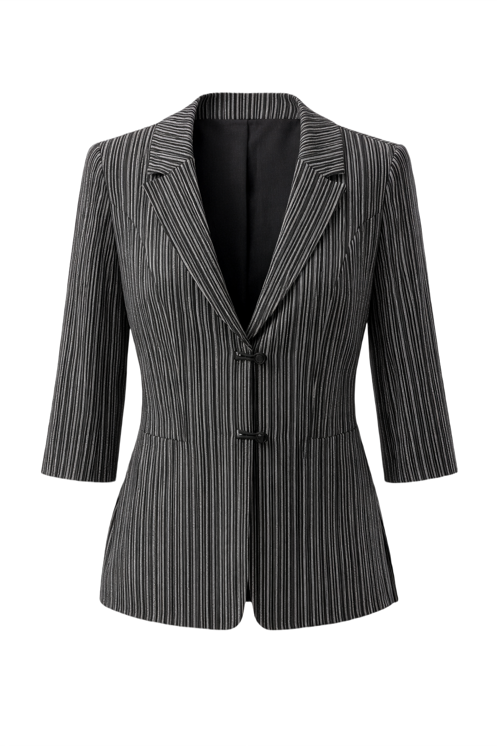 1990s Black Wool Blazer - Front View