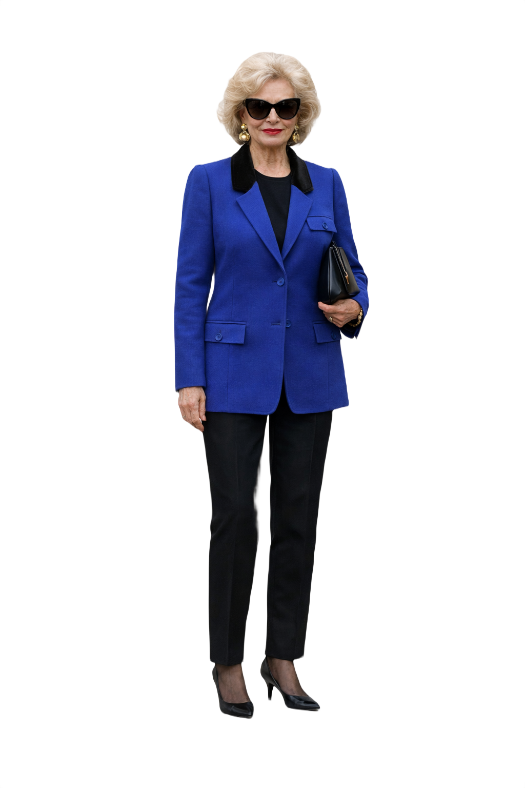 1980s Bright Royal Blue Wool Blazer - Model