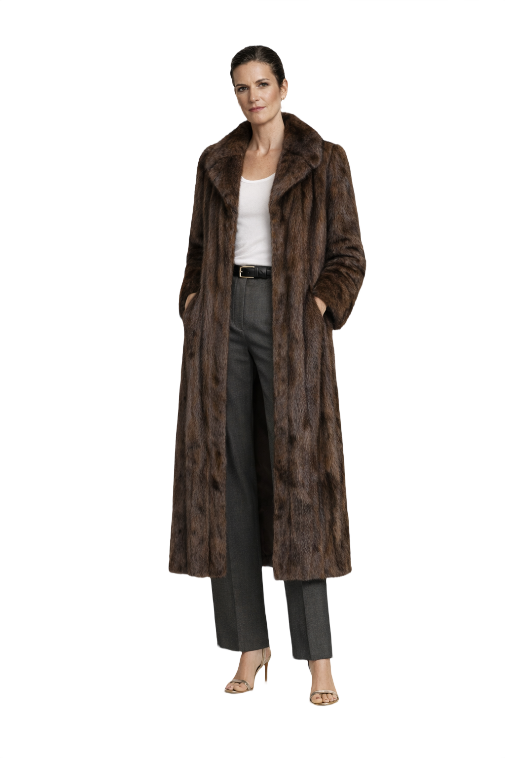 1990s Dark Brown Mink Fur Coat - Model