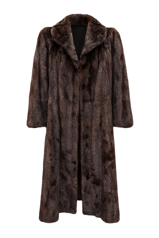 1990s Dark Brown Mink Fur Coat - Front View