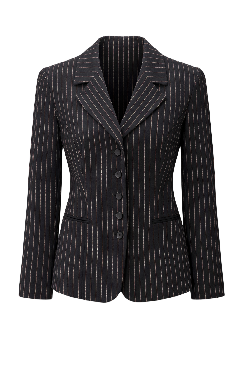 1980s Black Wool Blazer - Front View