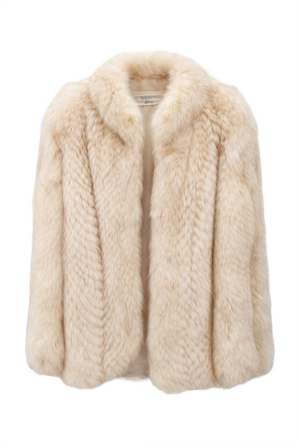 1990s Cream Fur Coat - Front View