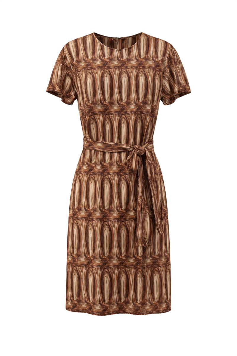 1960s Brown Cotton Dress - Front View