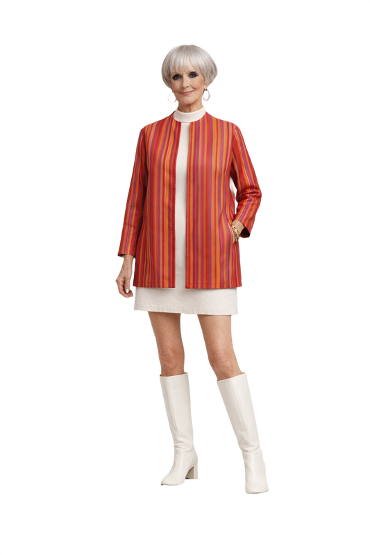 1960s Orange Cotton Jacket - Model