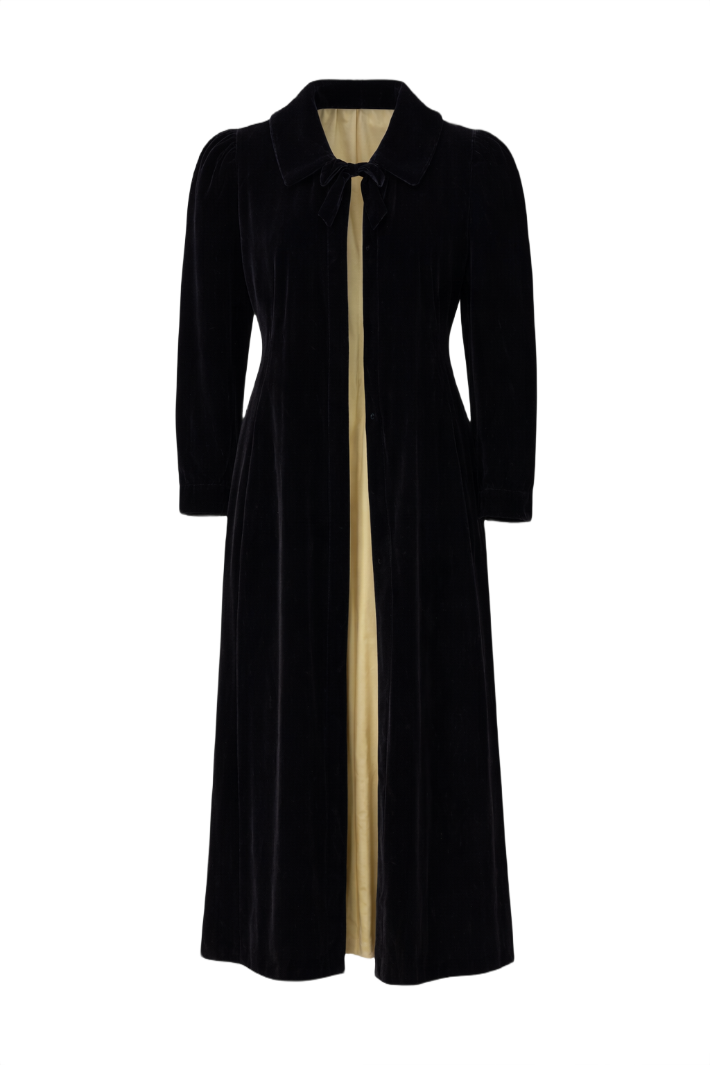 1930s Black Velvet Coat - Front View