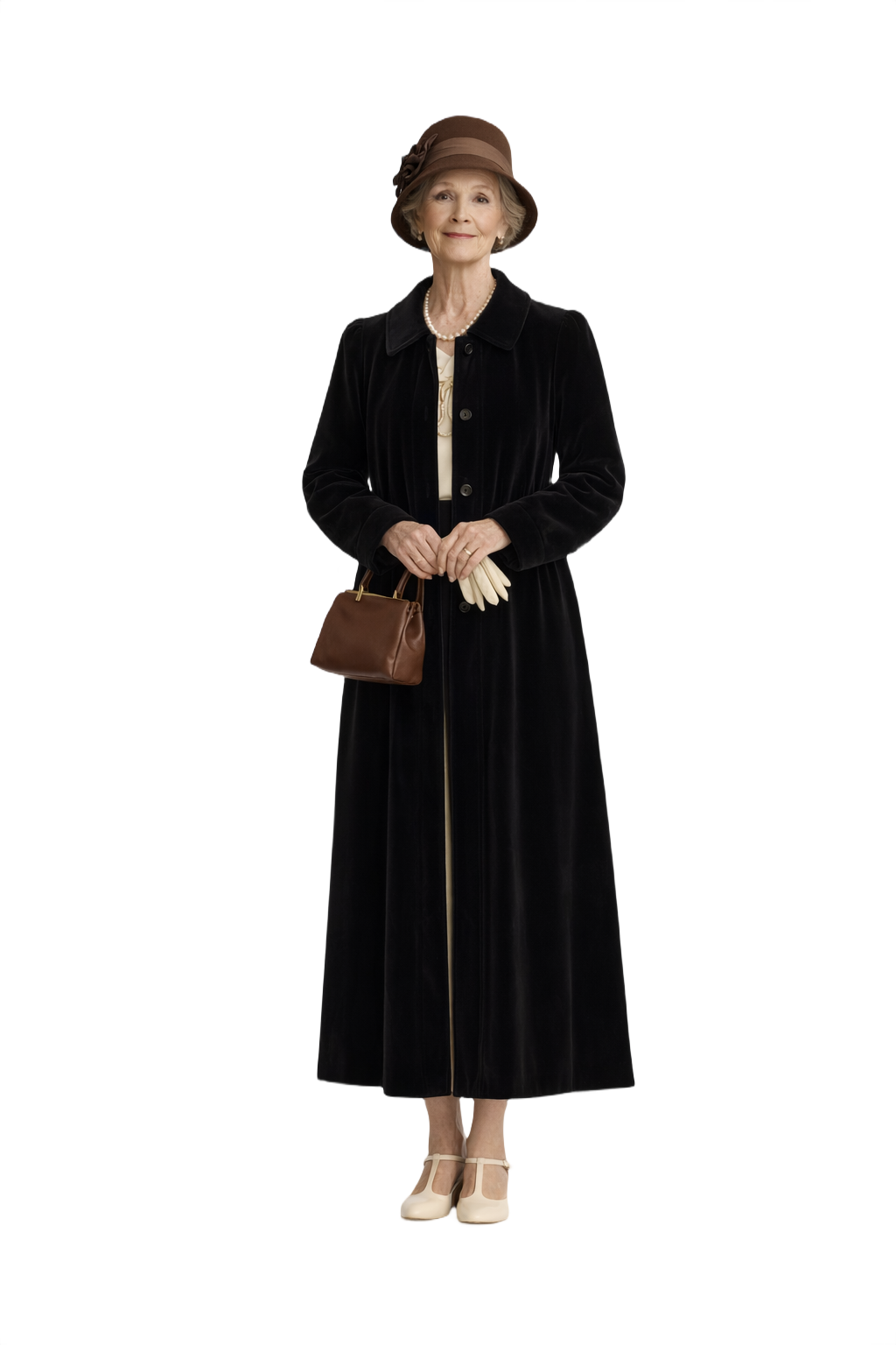 1930s Black Velvet Coat - Model