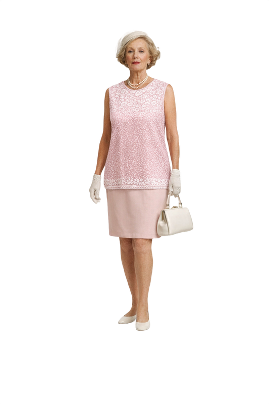 1950s Pink Sequined Womens Tank Top - Model