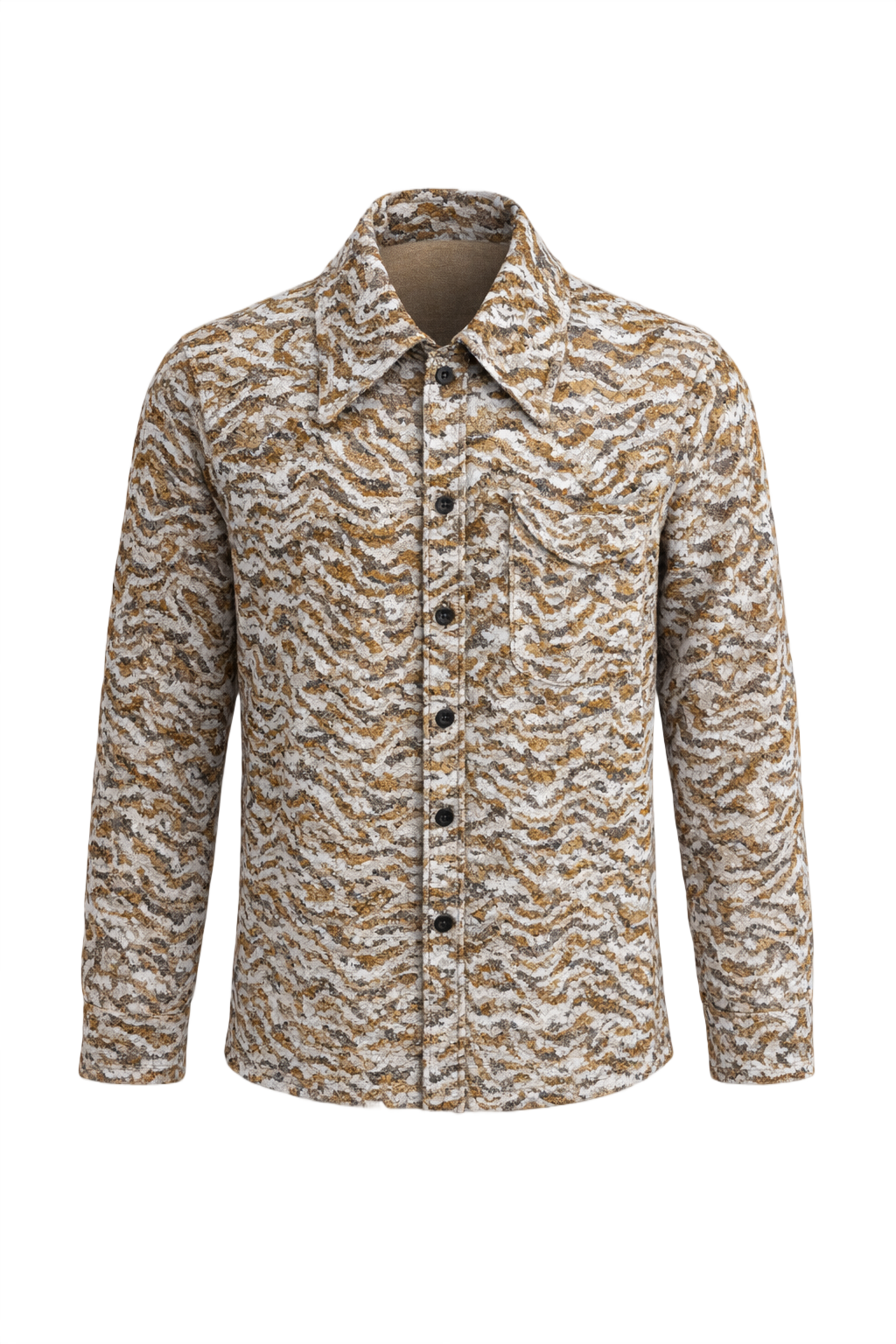 1960s Brown Cotton Shirt - Front View