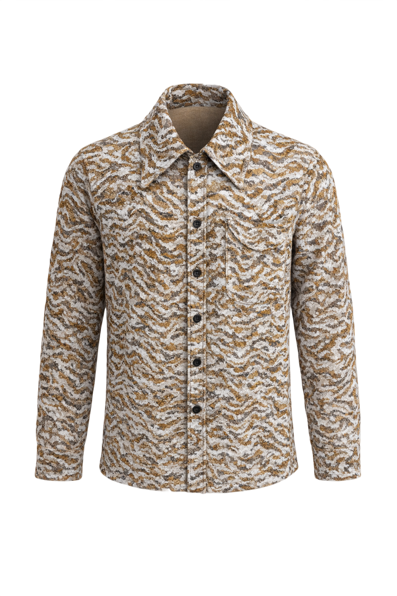 1960s Brown Cotton Shirt - Front View