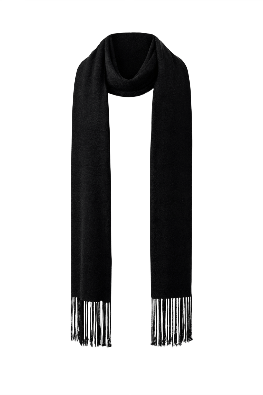 1940s Black Wool Scarf - Front View