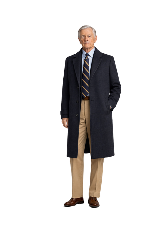 1960s Navy Blue Wool Coat - Model