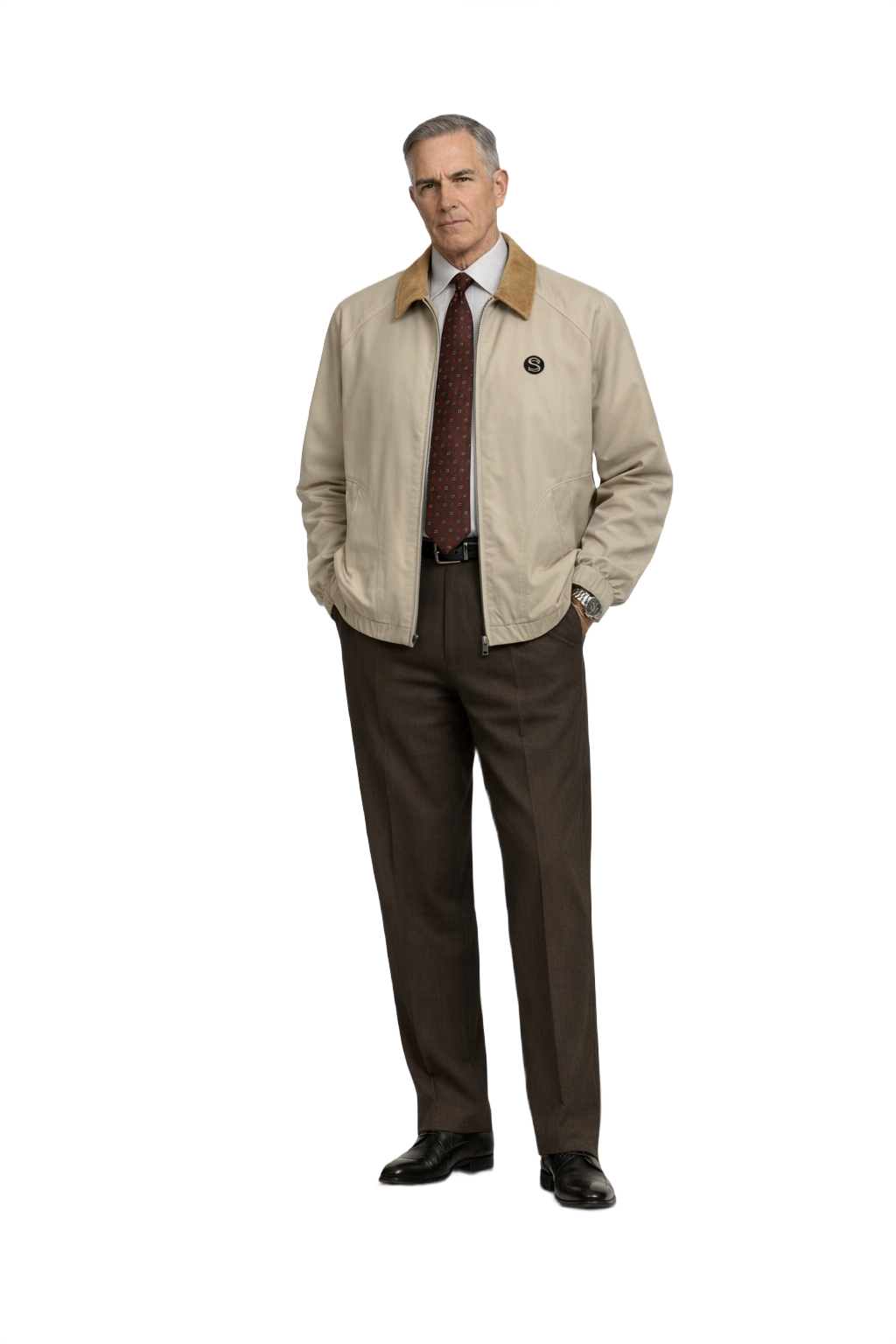 1990s Beige Cotton Blend Jacket - Model