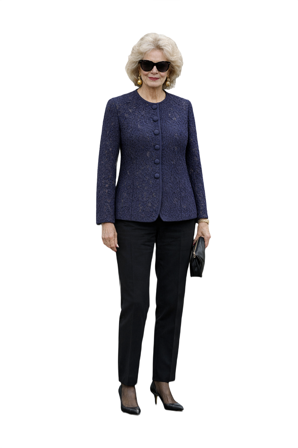1980s Navy Blue Lace Jacket - Model