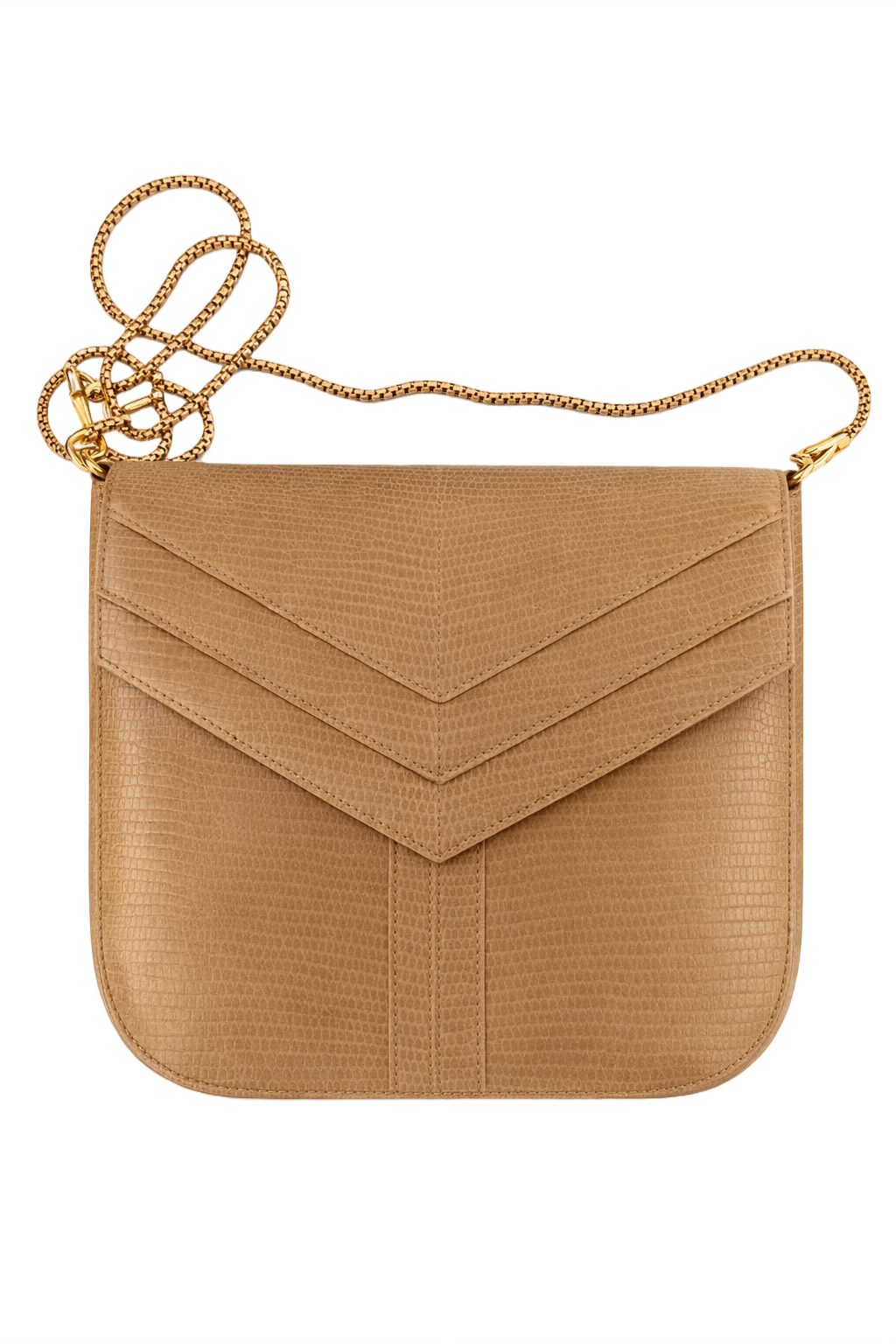 1990s Tan Leather Bag - Front View