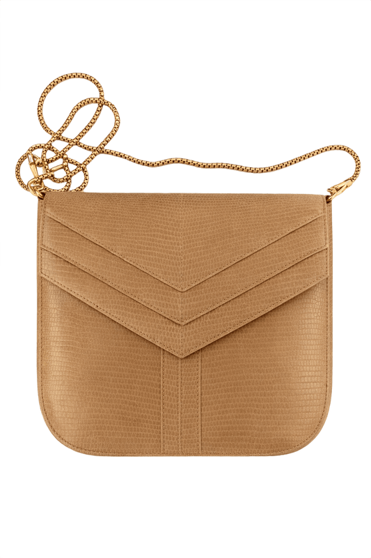 1990s Tan Leather Bag - Front View