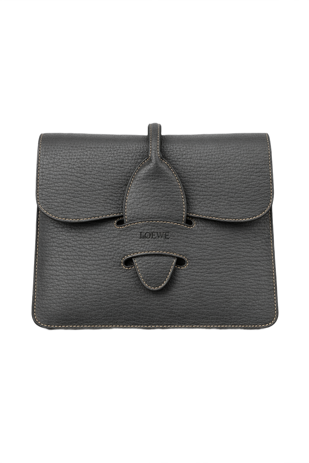 1990s Black Leather Bag - Front View
