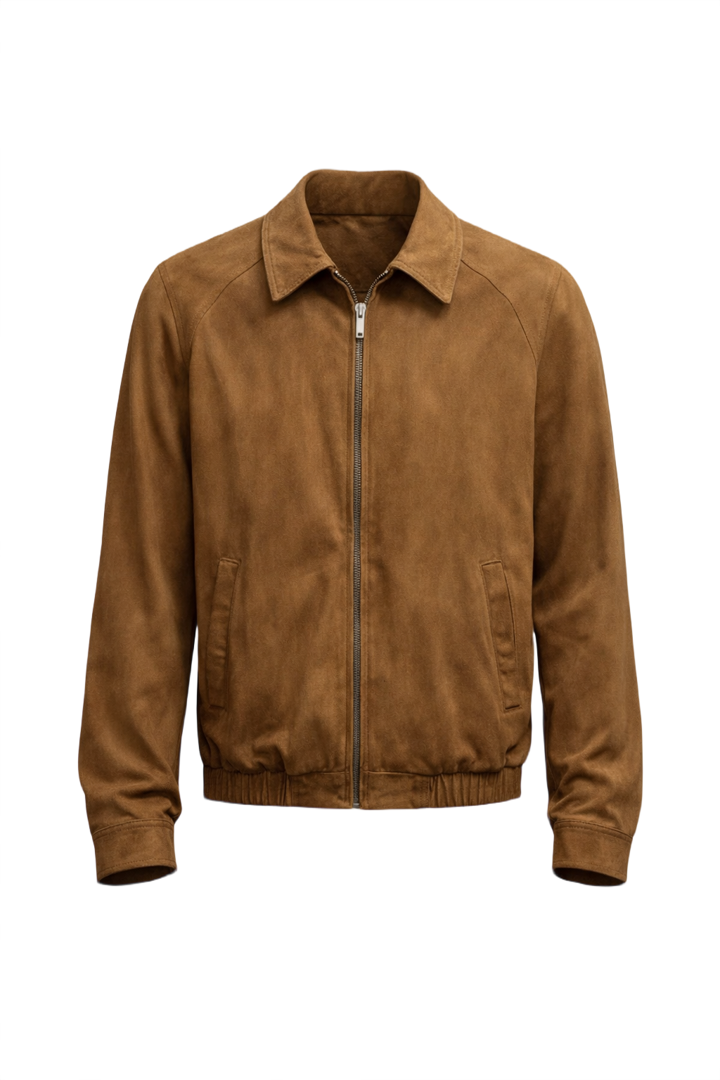 1990s Brown Suede-Like Men's Jacket - Front View
