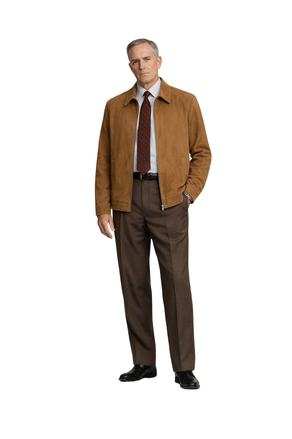 1990s Brown Suede-Like Men's Jacket - Model