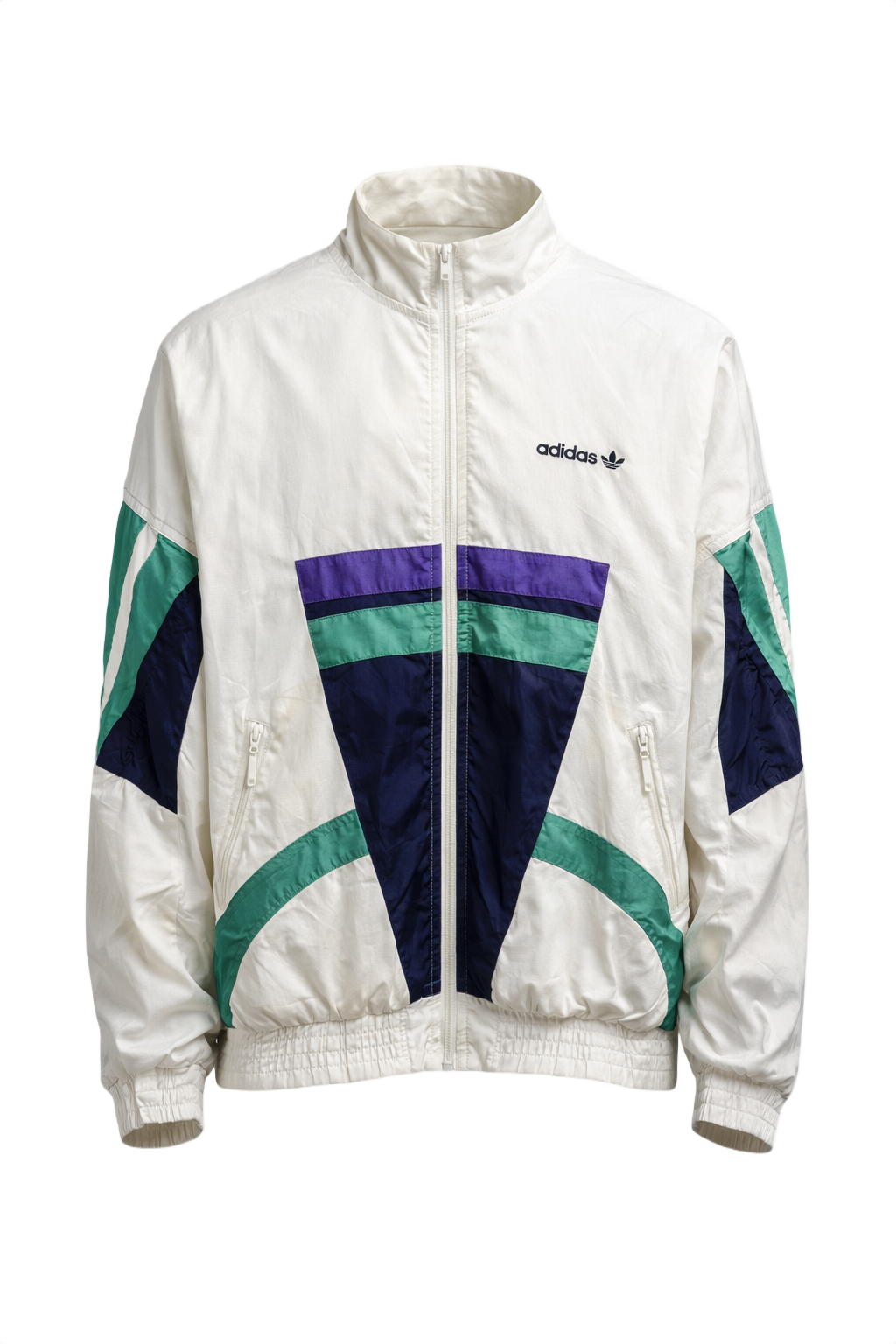 1990s White Synthetic Jacket - Front View