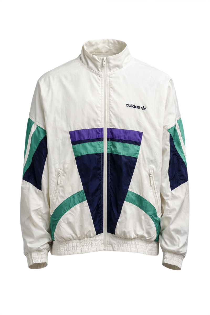 1990s White Synthetic Jacket - Front View