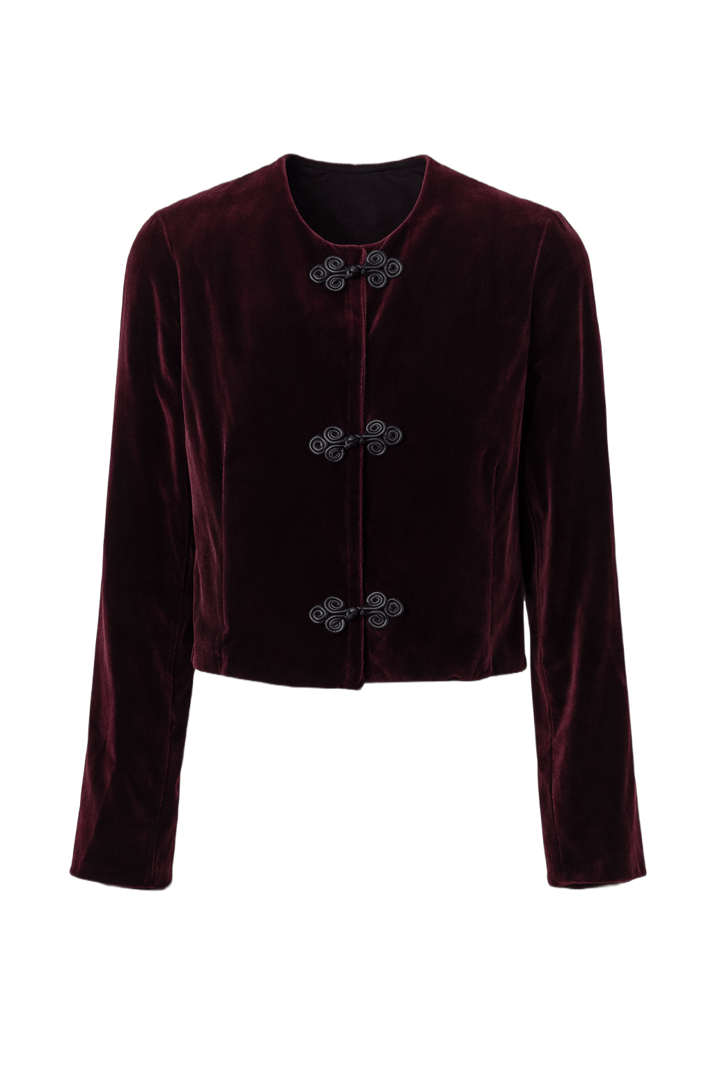 1970s Burgundy Velvet Women's Jacket - Front View