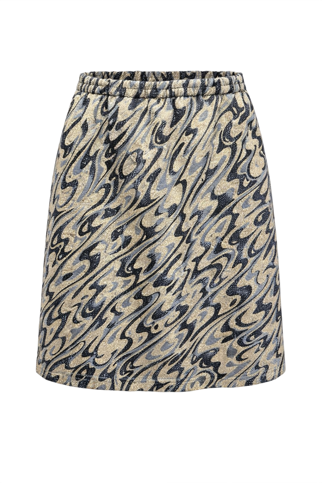 1970s Beige Woven Skirt - Front View