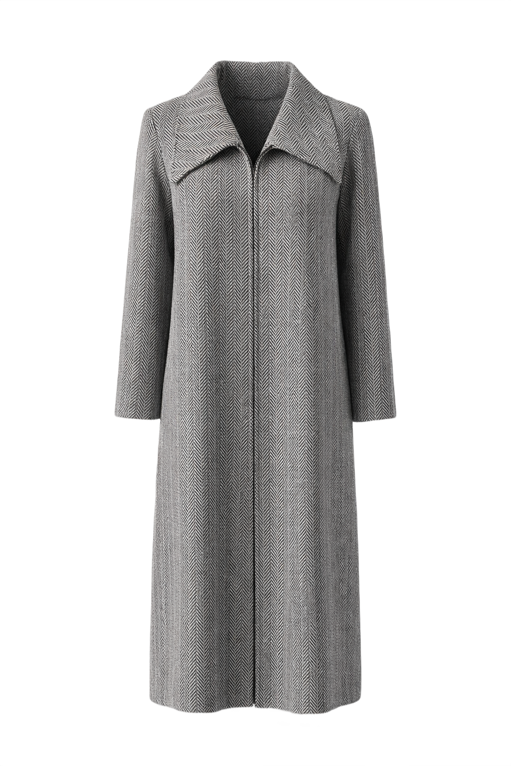 1960s Grey Wool Coat - Front View